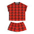 Women's Red Heart Pattern Short Pajama Set – Valentine's Sleepwear - 314 Originals