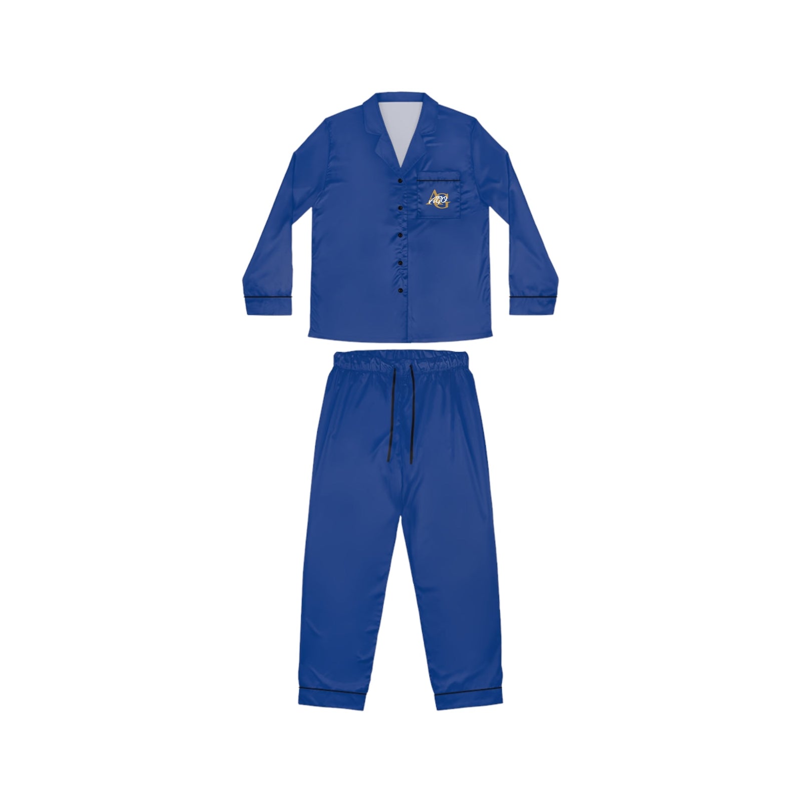 Women's Royal Blue Satin Pajama Set — Luxurious Sleepwear - 314 Originals