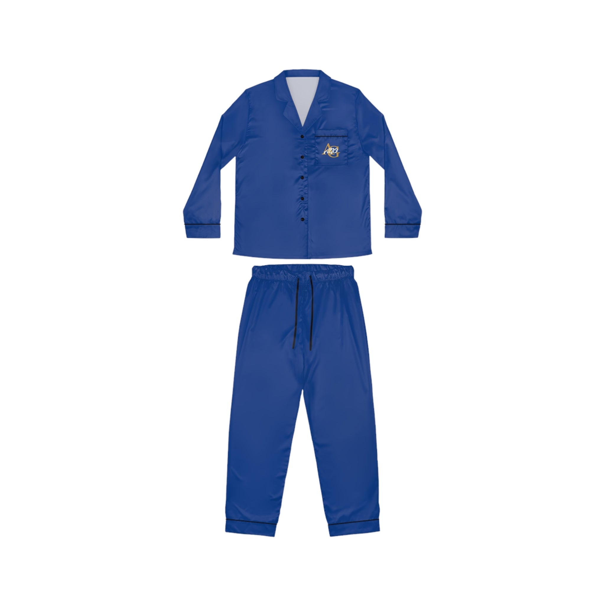 Women's Royal Blue Satin Pajama Set — Luxurious Sleepwear - 314 Originals