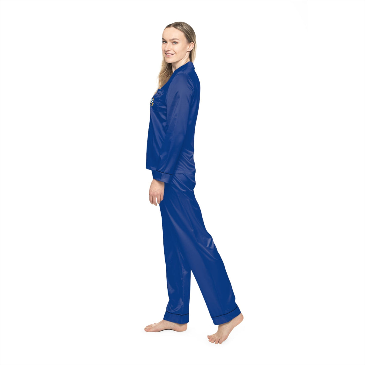 Women's Royal Blue Satin Pajama Set — Luxurious Sleepwear - 314 Originals