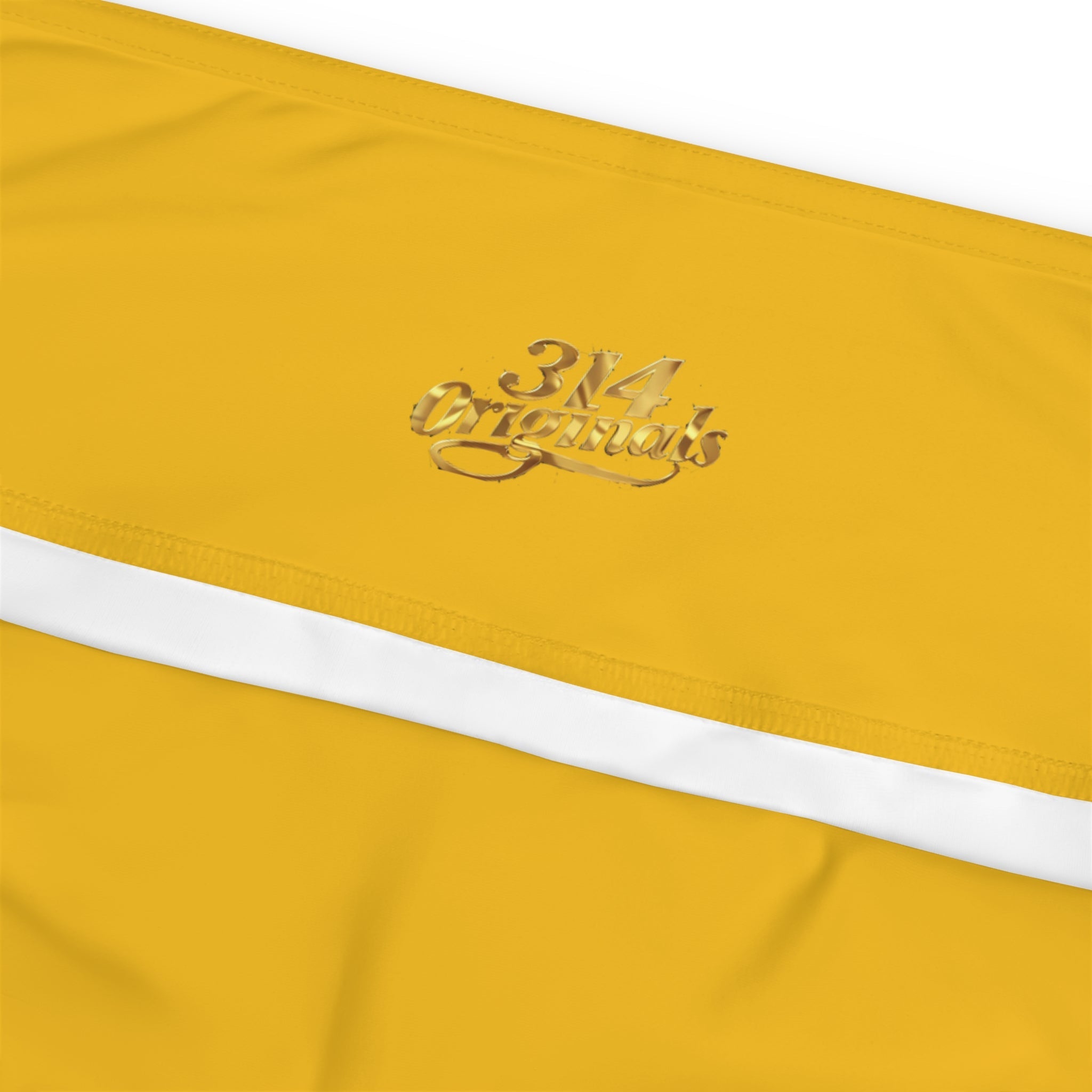 Yellow Plus Size Leggings — Subtle Side Script Graphic, Comfortable Everyday Activewear - 314 Originals