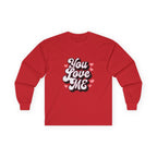 You Love Me Long Sleeve Tee — Valentine's Retro Heart Graphic - 314 Originals