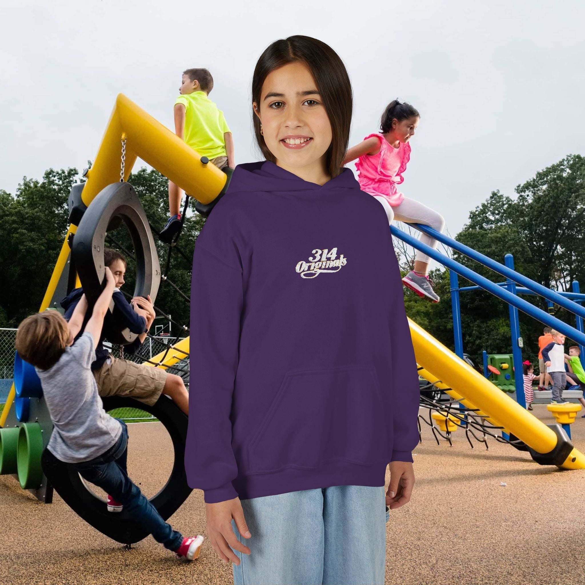 Youth Hoodie - "314 Originals" Retro Script Chest Logo - 314 Originals
