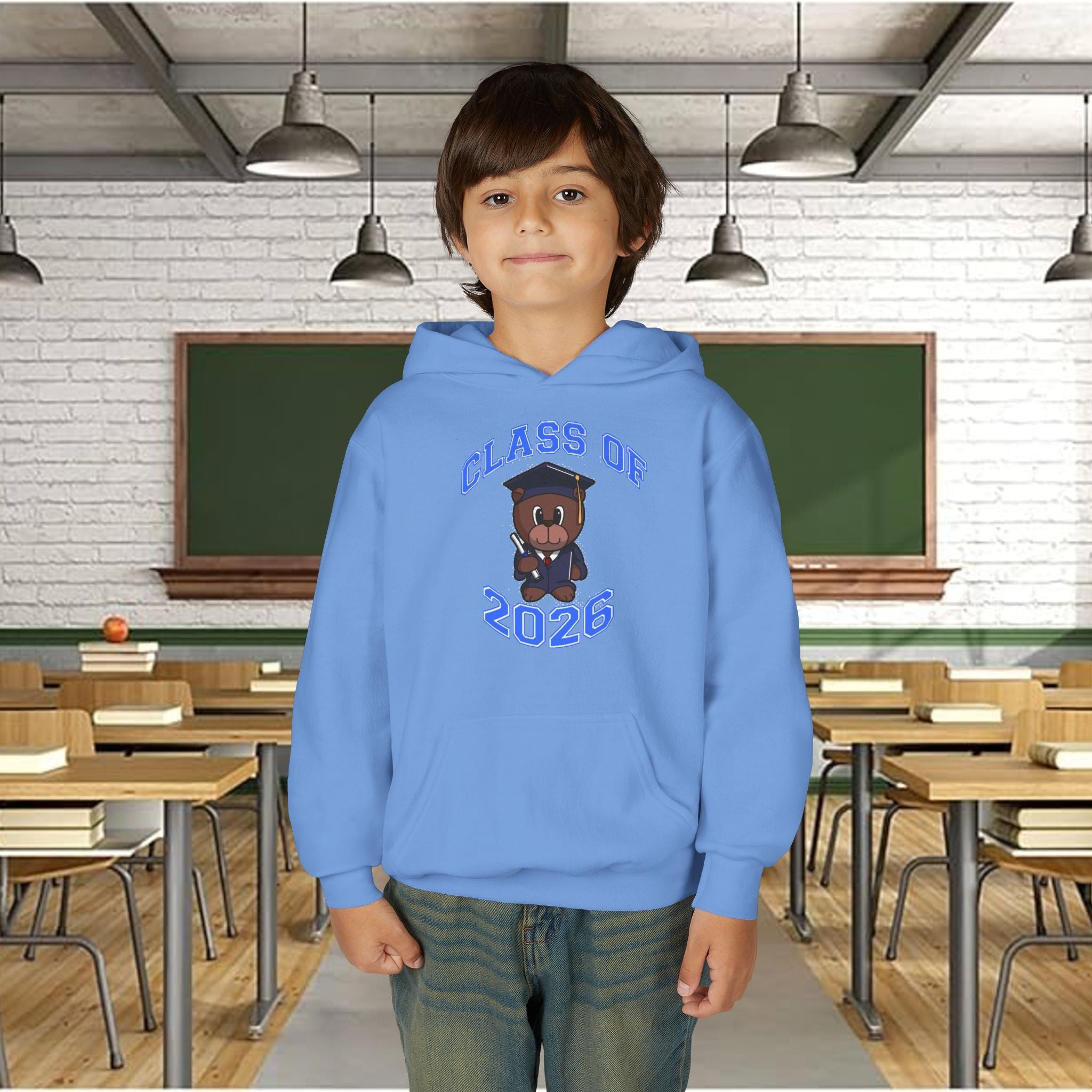 Youth Hoodie - 'Class of 2026' Graduation Bear Hoodie with '314 Originals' Back Print - 314 Originals