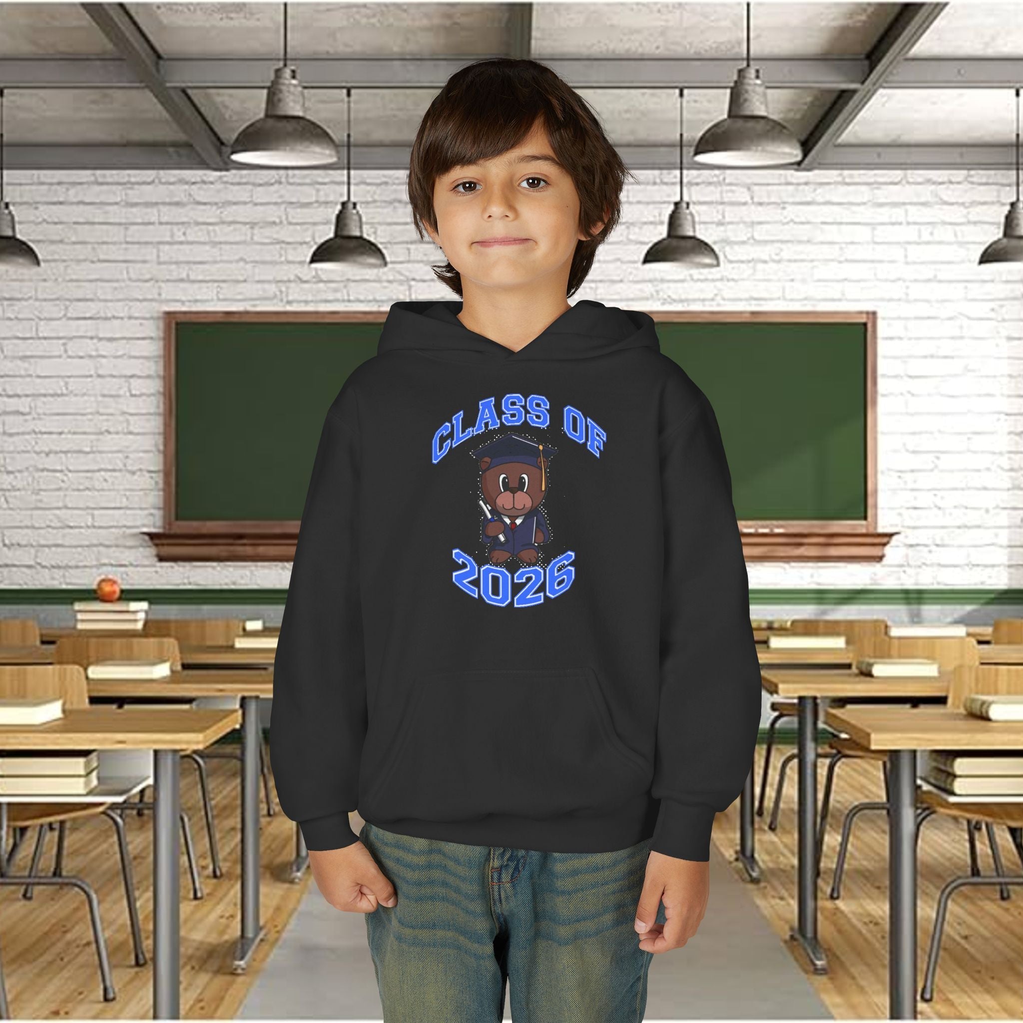 Youth Hoodie - 'Class of 2026' Graduation Bear Hoodie with '314 Originals' Back Print - 314 Originals
