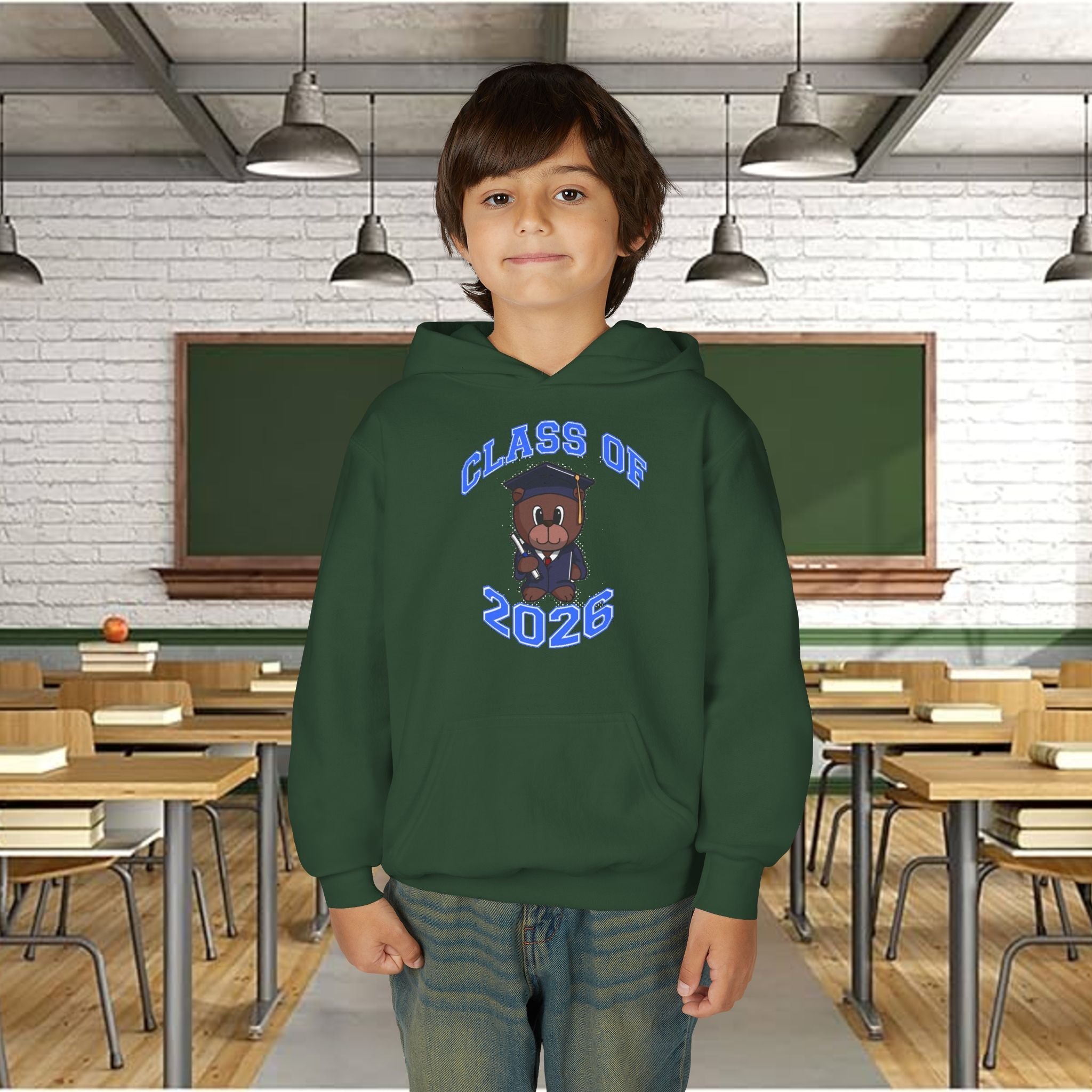 Youth Hoodie - 'Class of 2026' Graduation Bear Hoodie with '314 Originals' Back Print - 314 Originals