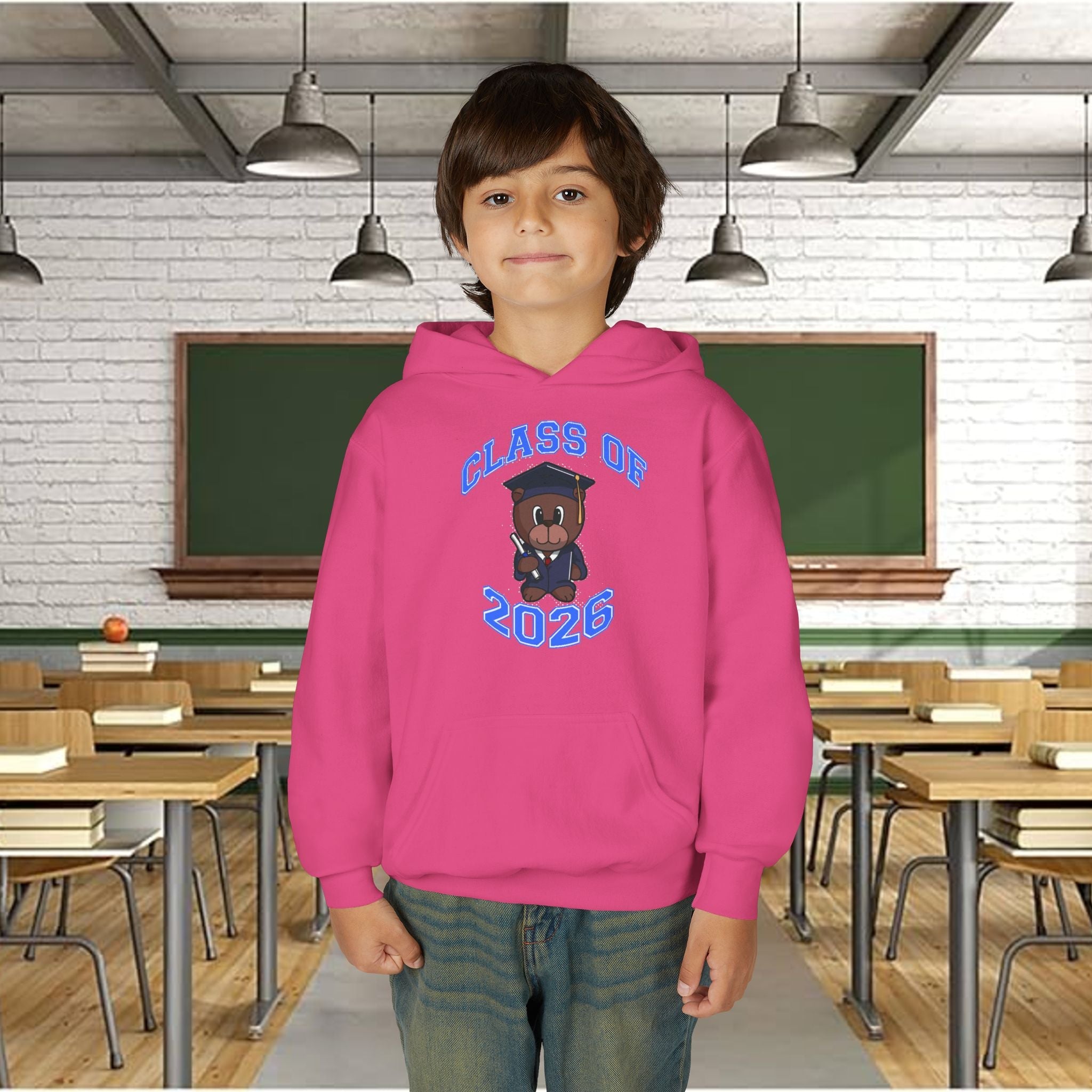 Youth Hoodie - 'Class of 2026' Graduation Bear Hoodie with '314 Originals' Back Print - 314 Originals