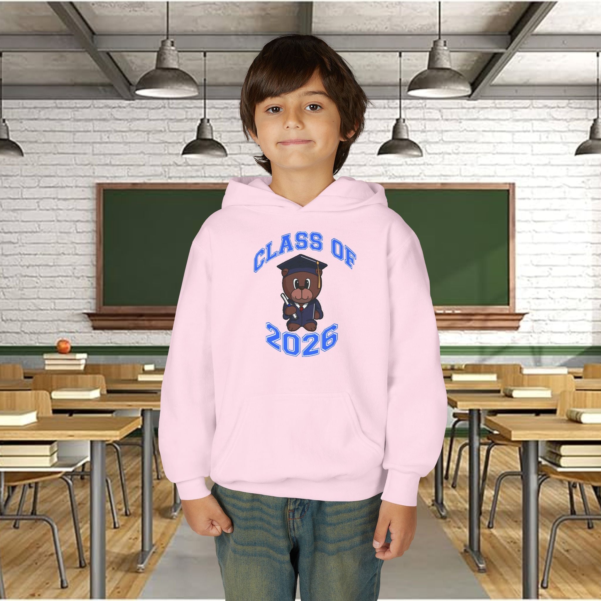 Youth Hoodie - 'Class of 2026' Graduation Bear Hoodie with '314 Originals' Back Print - 314 Originals
