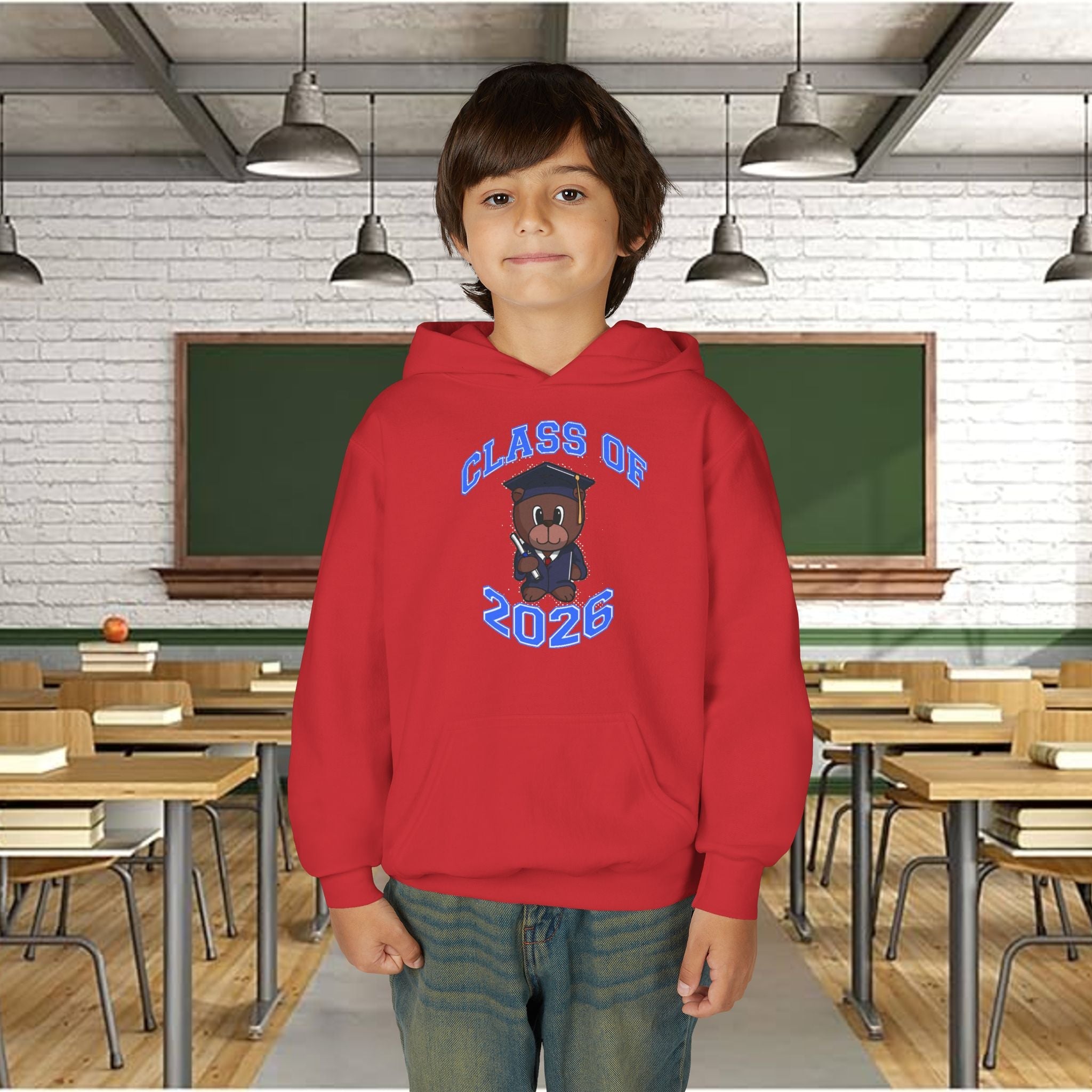 Youth Hoodie - 'Class of 2026' Graduation Bear Hoodie with '314 Originals' Back Print - 314 Originals