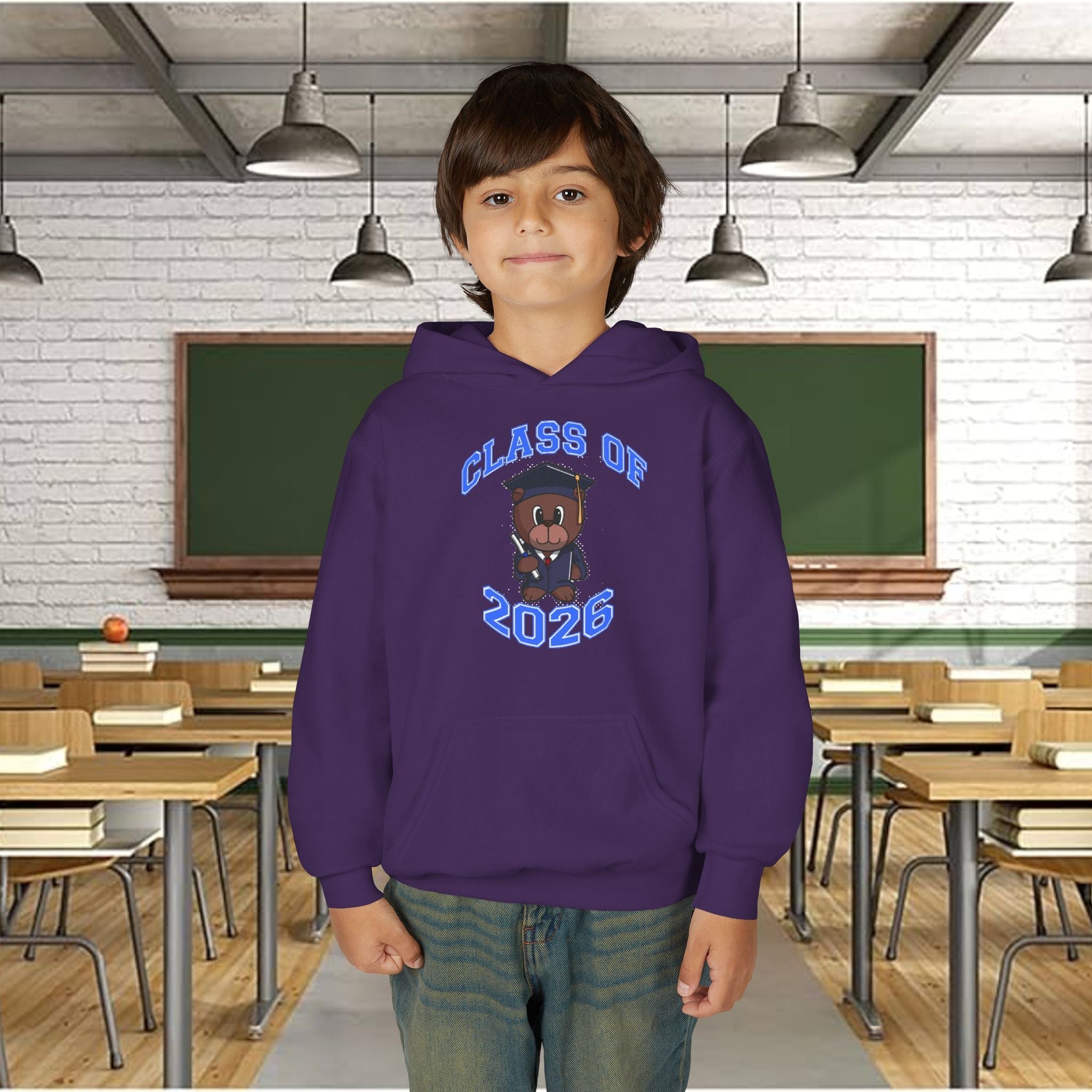 Youth Hoodie - 'Class of 2026' Graduation Bear Hoodie with '314 Originals' Back Print - 314 Originals
