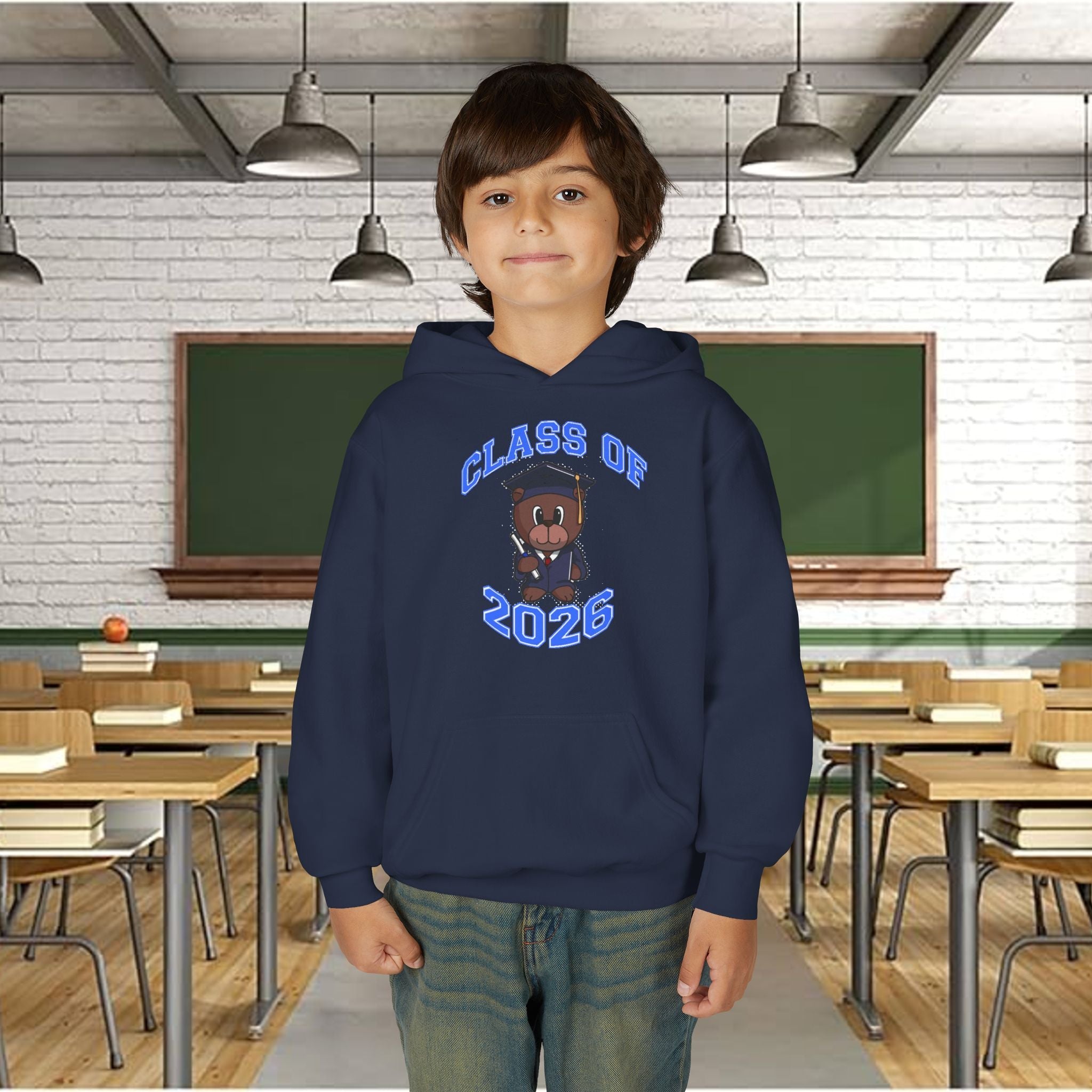 Youth Hoodie - 'Class of 2026' Graduation Bear Hoodie with '314 Originals' Back Print - 314 Originals