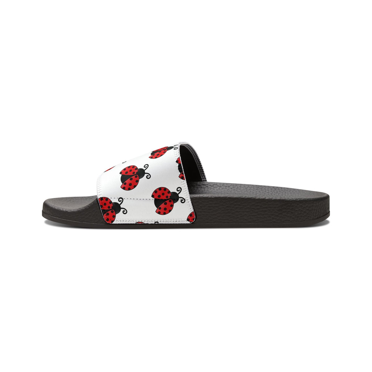 Youth Ladybug Slide Sandals — Removable Strap Cute Red Ladybug Pattern - 314 Originals