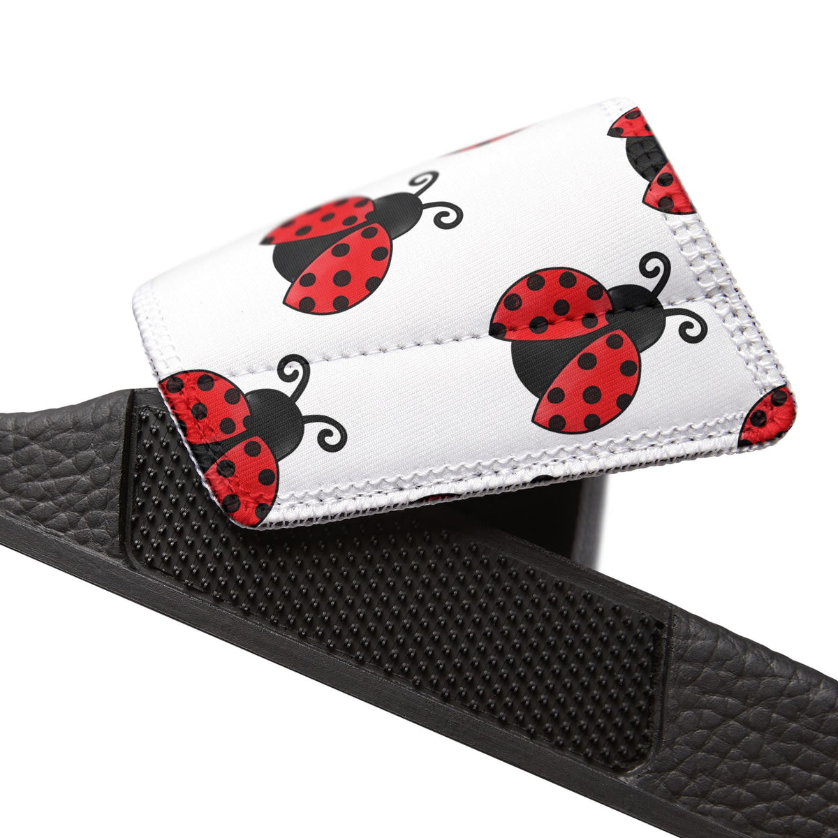 Youth Ladybug Slide Sandals — Removable Strap Cute Red Ladybug Pattern - 314 Originals